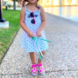 White Tommy Hilfiger dress with hearts size 5T